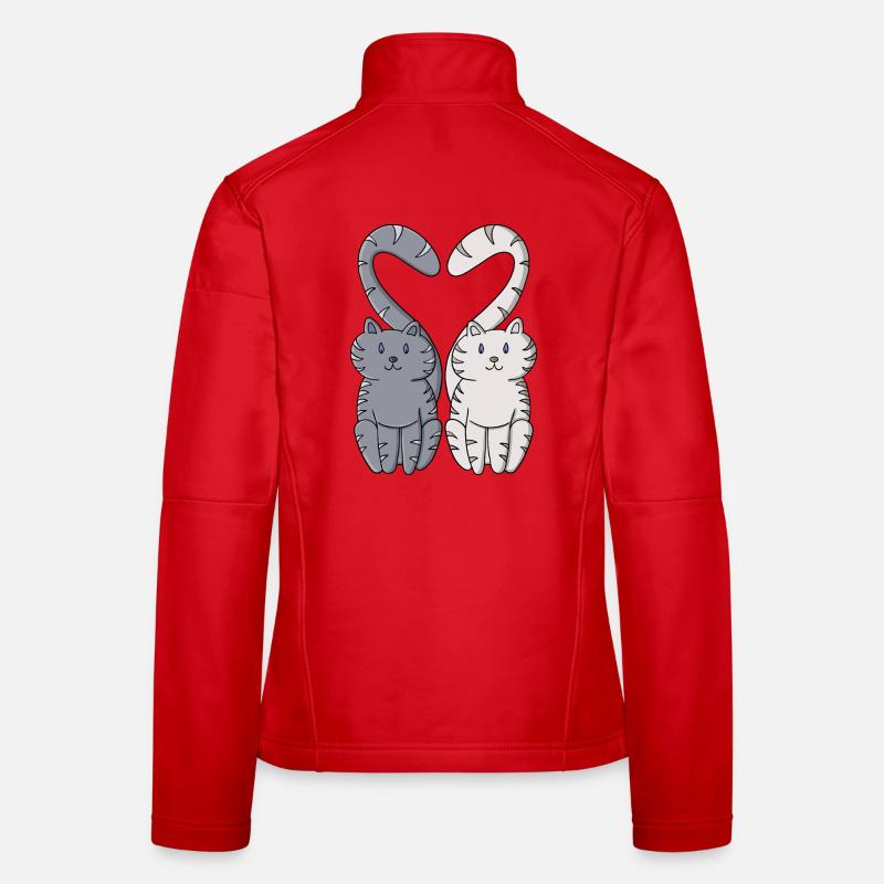 Verliebte Kätzchen Frauen Softshelljacke