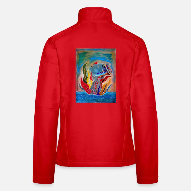 Bunter maritimer Traum - Frauen Softshelljacke - Rot