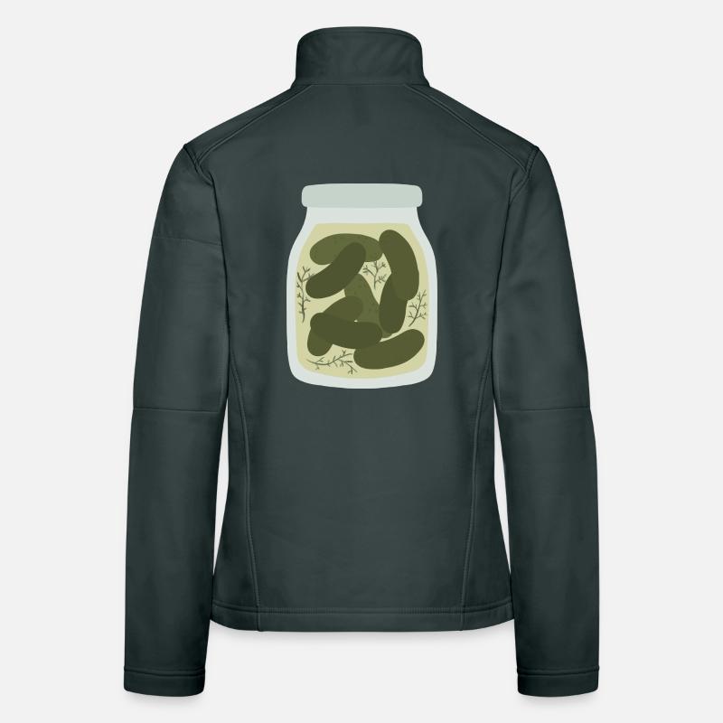 Vintage concombre cornichon pot Design Veste en tissu softshell Femme