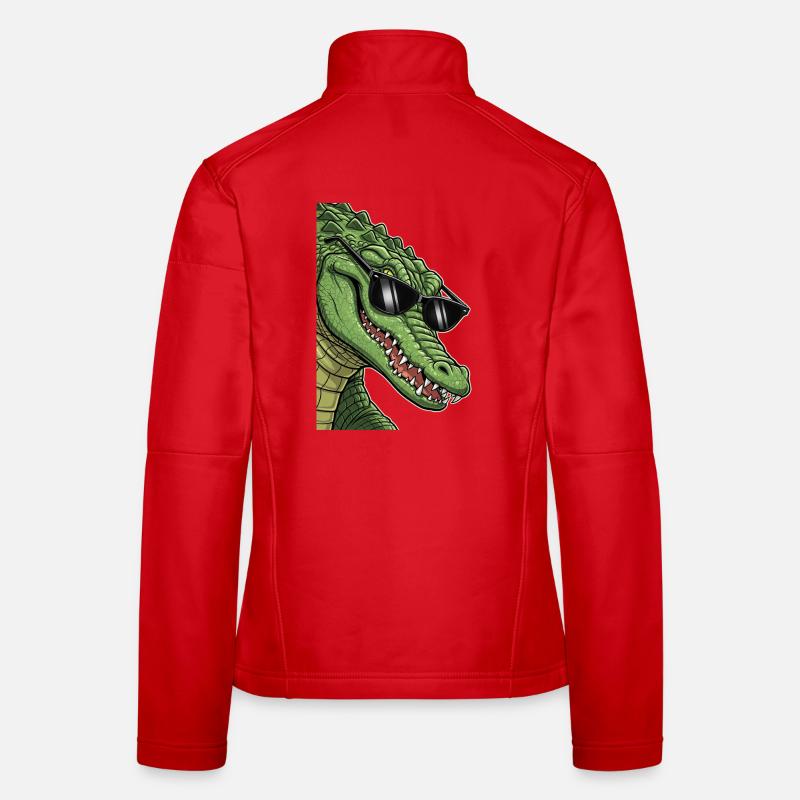 Crocodile décontracté avec lunettes de soleil Veste en tissu softshell Femme