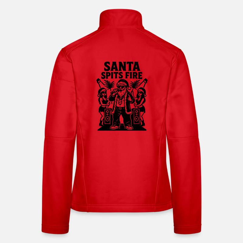 Rapper Weihnachtsmann Santa Spits Fire Frauen Softshelljacke