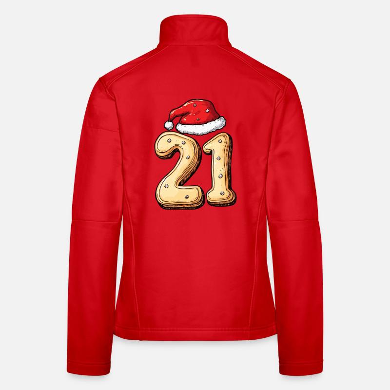 Biscuit de Noël à 21 chiffres Veste en tissu softshell Femme