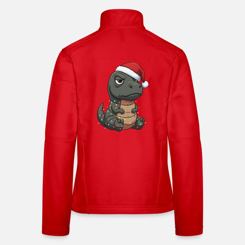 Grumpy Dino Santa Claus Clumsy Santa Gesche Women's Softshell Jacket