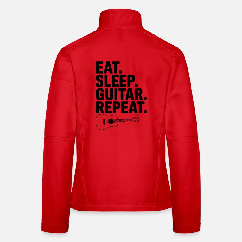 Manger. Dormir. Guitare. Répéter. Veste en tissu softshell Femme
