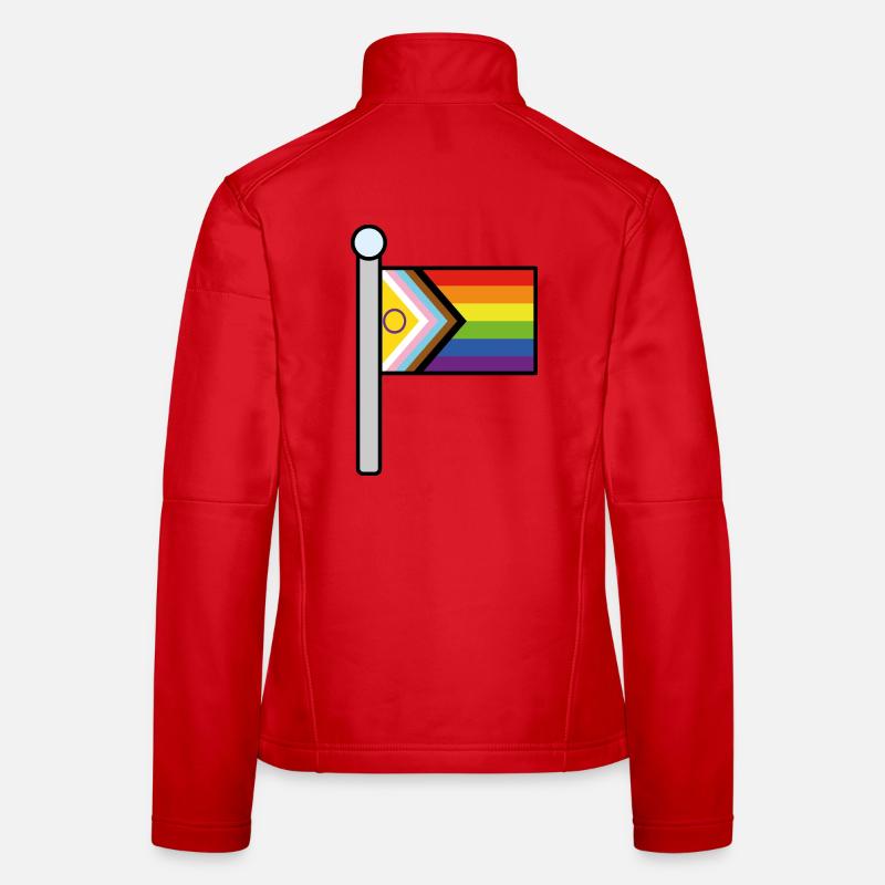 Inclusive Progress Pride flag pole Women's Softshell Jacket