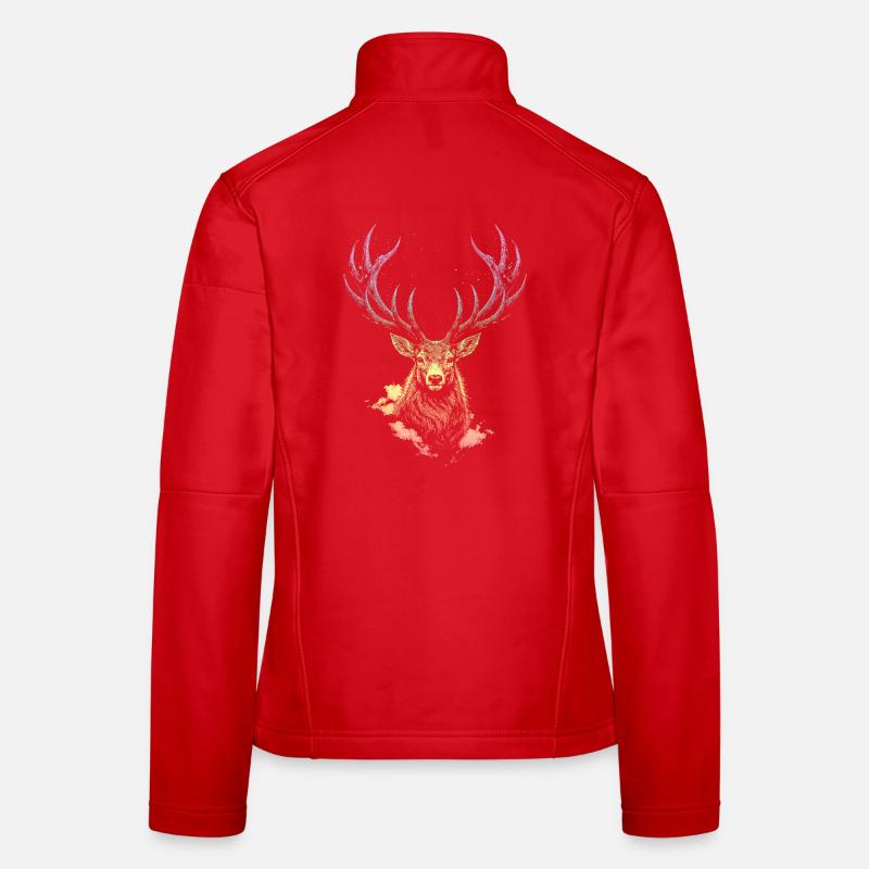 Rainbow Deer Nebula Spectrum Women's Softshell Jacket