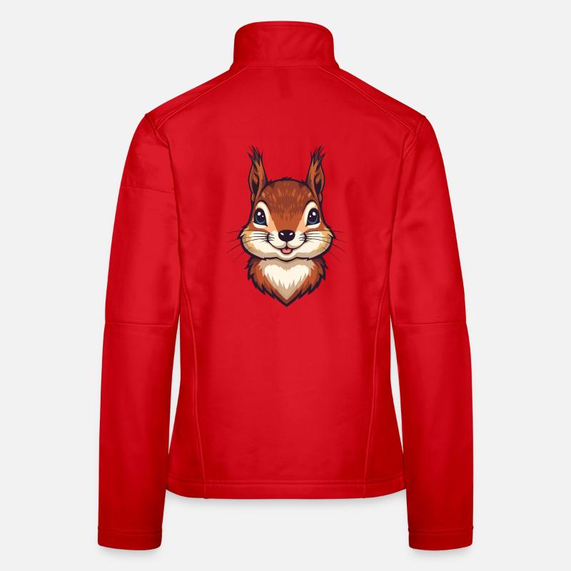 Cute Squirrel Head Women's Softshell Jacket