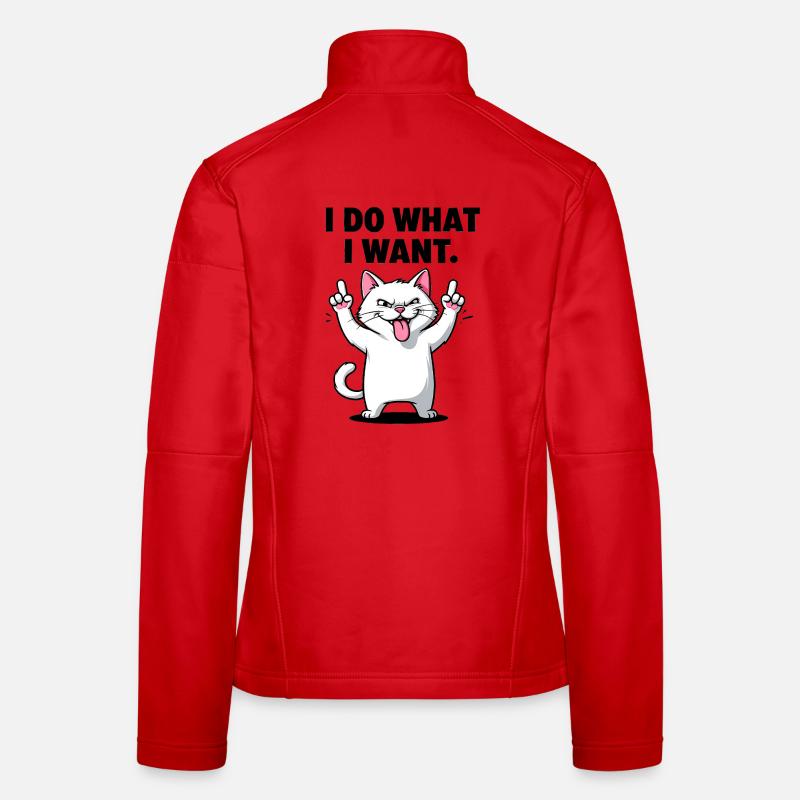 Bold Cat I Do What I Want - Women's Softshell Jacket - red