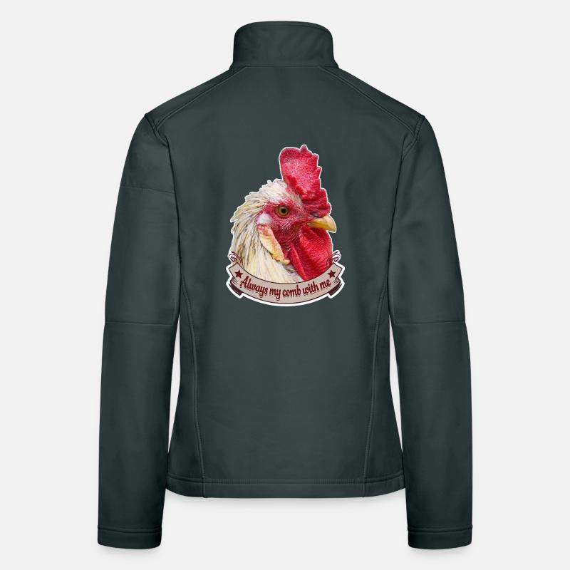Comb Rooster Design Magnificent Rooster Chickens Women's Softshell Jacket