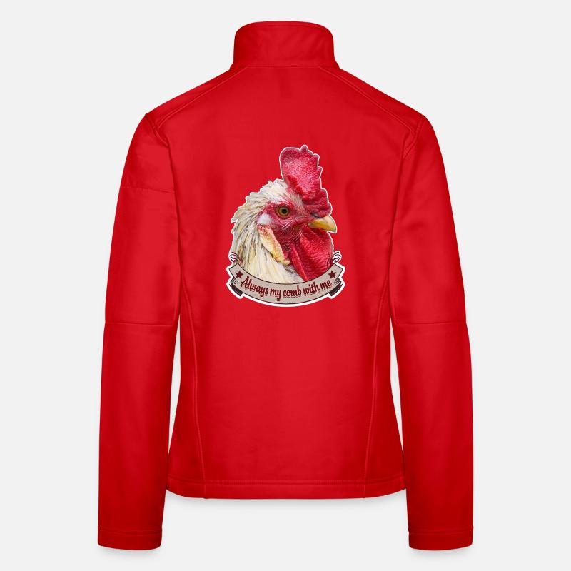 Kamm Hahnendesign prächtiger Hahn Hühner Frauen Softshelljacke