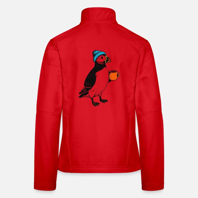 Macareux du café Veste en tissu softshell Femme
