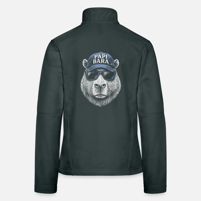 Papi Bara Bear avec des lunettes de soleil Veste en tissu softshell Femme