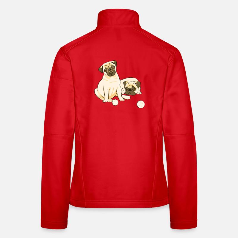 Duos aus Mops, Spieler und Träumer. Frauen Softshelljacke