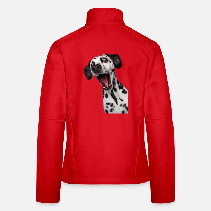 Dalmatian Amazed Portrait Women's Softshell Jacket