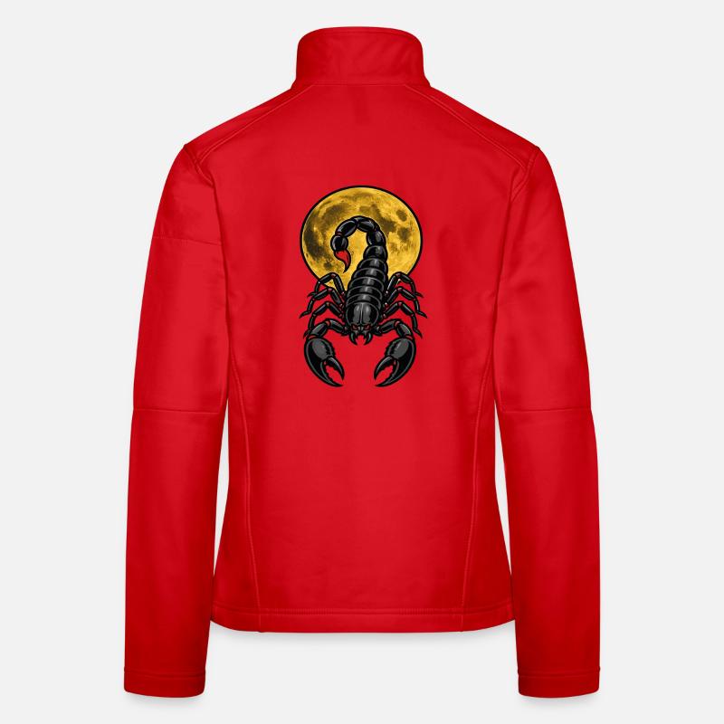Black Scorpio Under Mystical Yellow Moon Women's Softshell Jacket