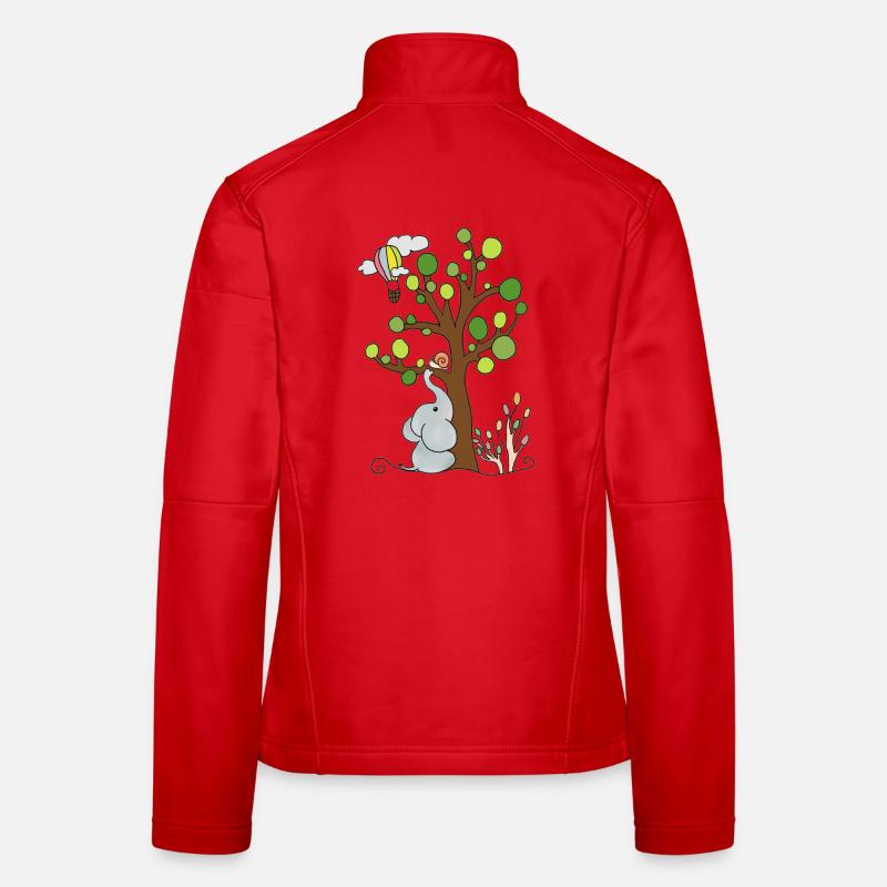 Elephant under the tree Women's Softshell Jacket