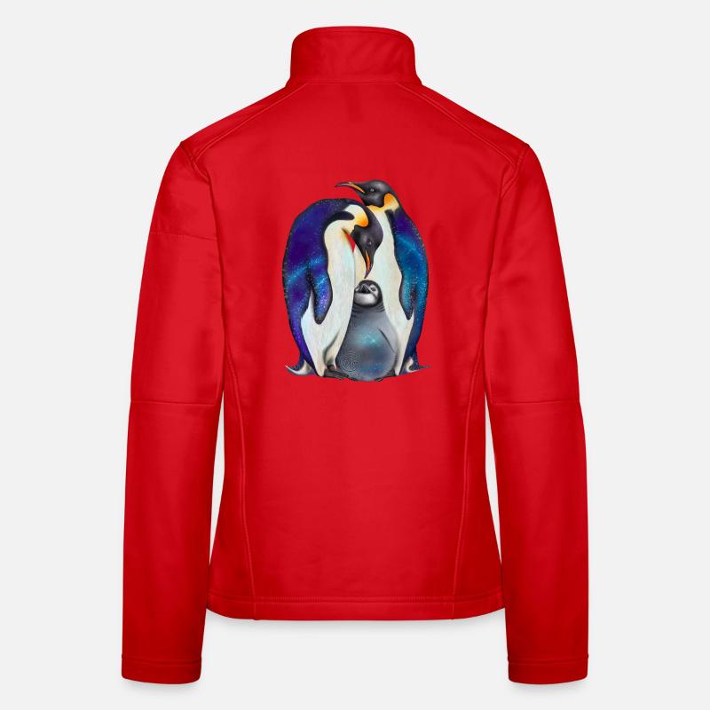 Sweet penguins with starry sky - Women's Softshell Jacket - red