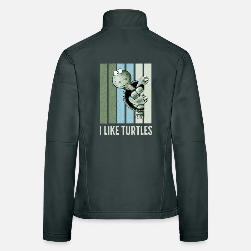 I Like Turtles Turtle Retro Vintage Saying Women's Softshell Jacket