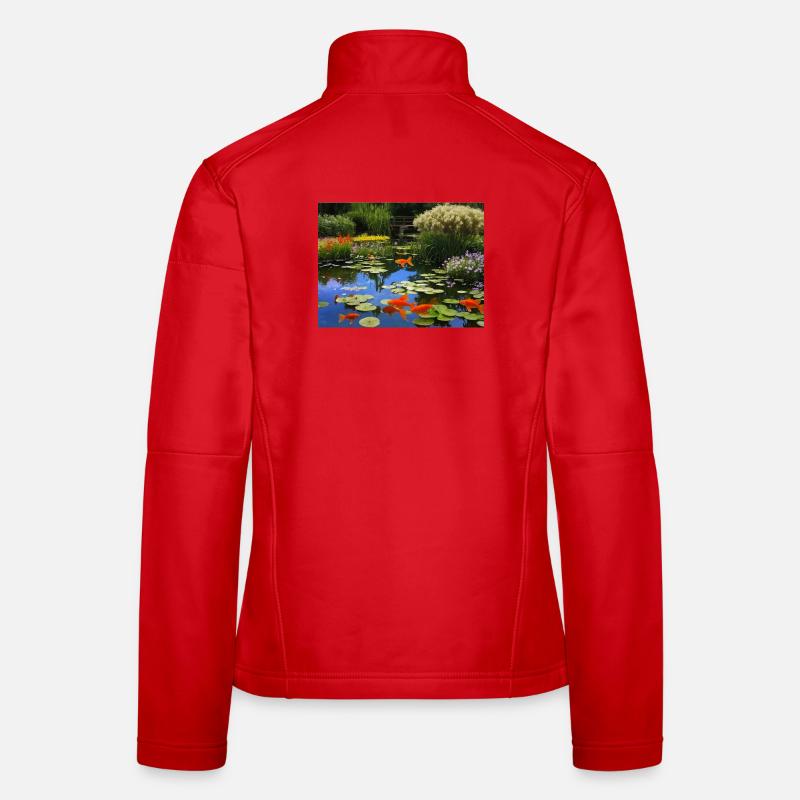 Koi Fish in Tranquil Waters Women's Softshell Jacket