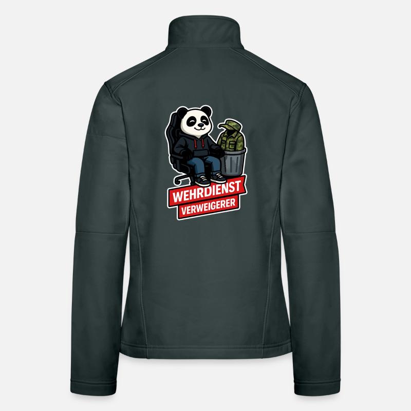 Refuse Military Service Panda Peace Design Women's Softshell Jacket