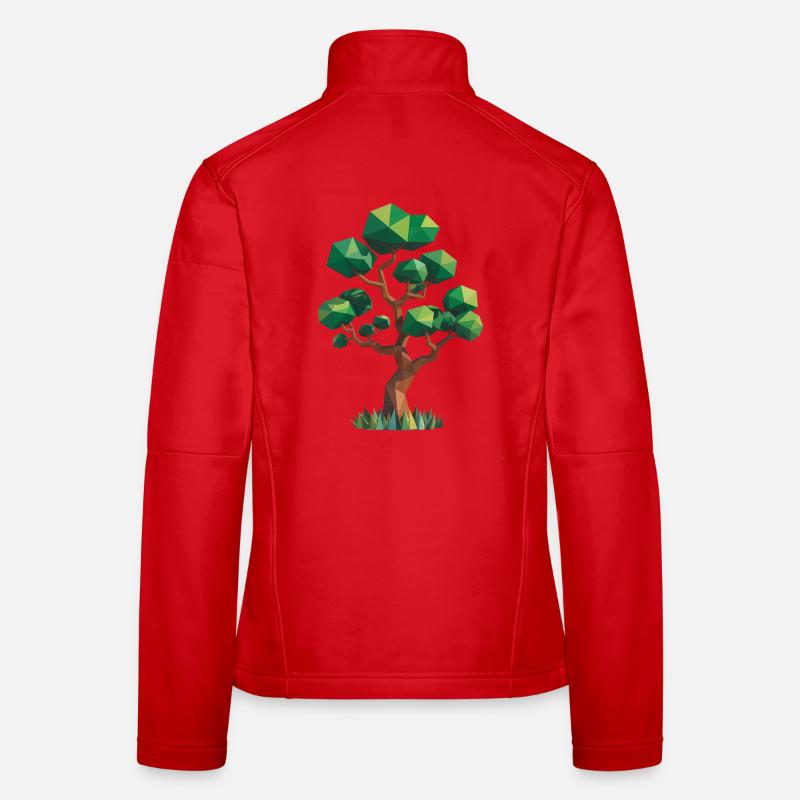 Tree - Cool Low Poly Logo Women's Softshell Jacket