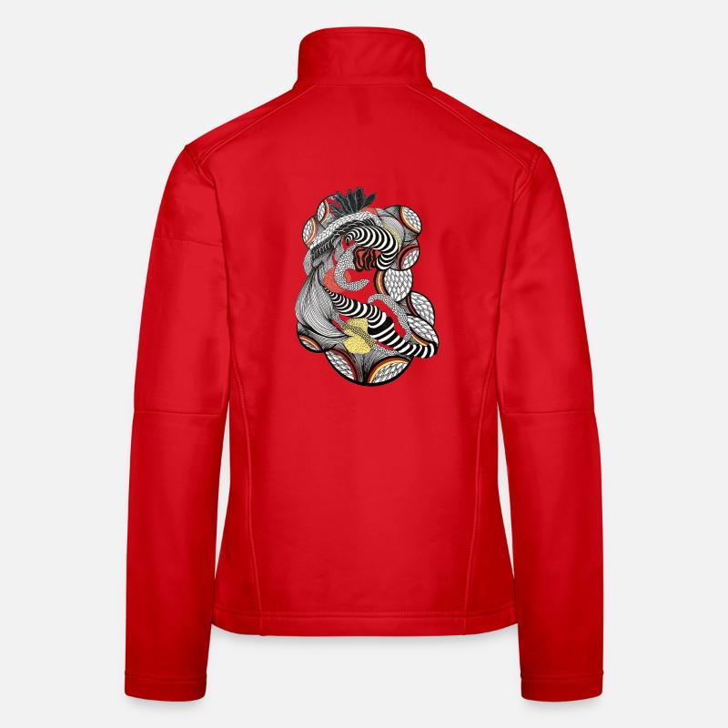 Verschlungene Linienkunst Frauen Softshelljacke