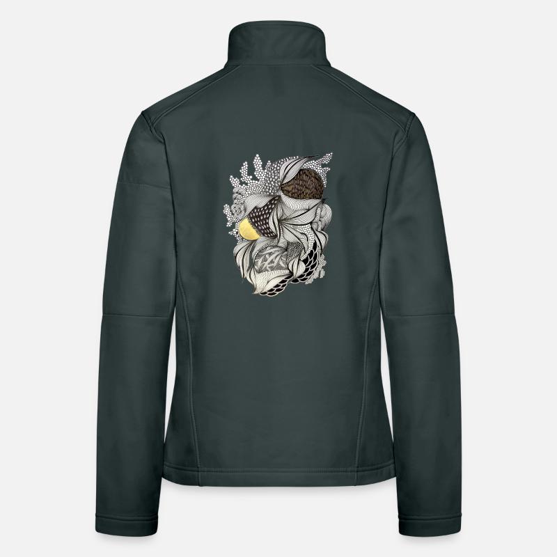 Leaf Fabric Feather Light Pattern Women's Softshell Jacket