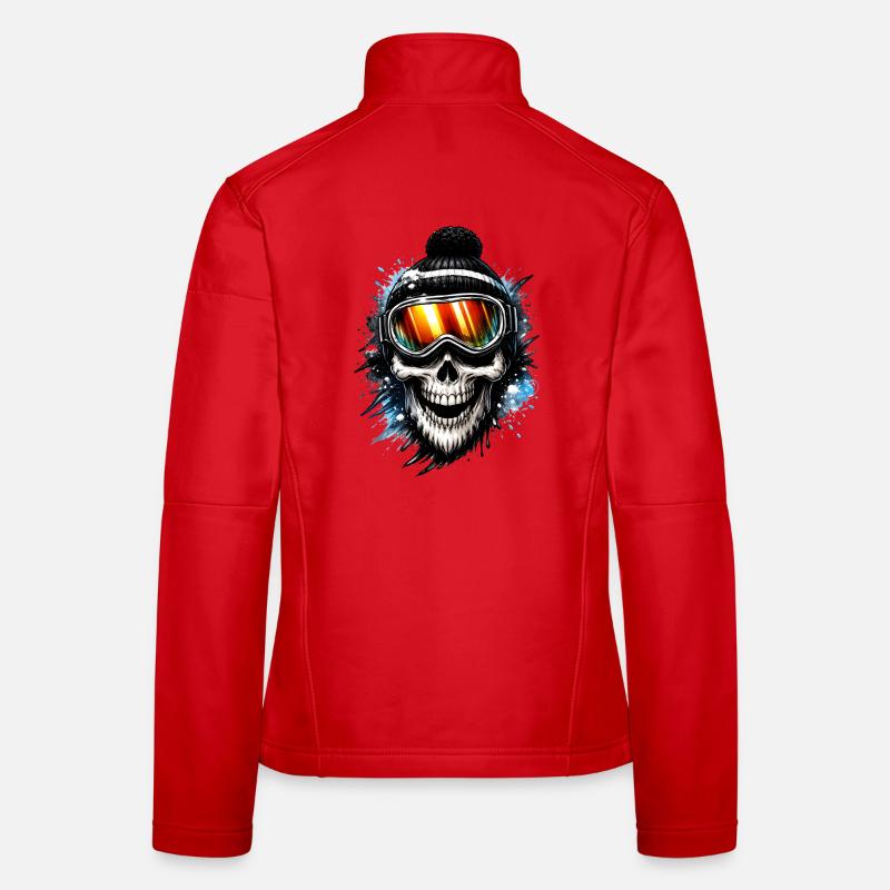 Skull snowboarder with snowboard goggles Women's Softshell Jacket