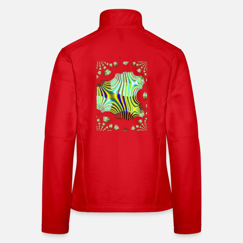 Motif de vagues néon psychédéliques Veste en tissu softshell Femme