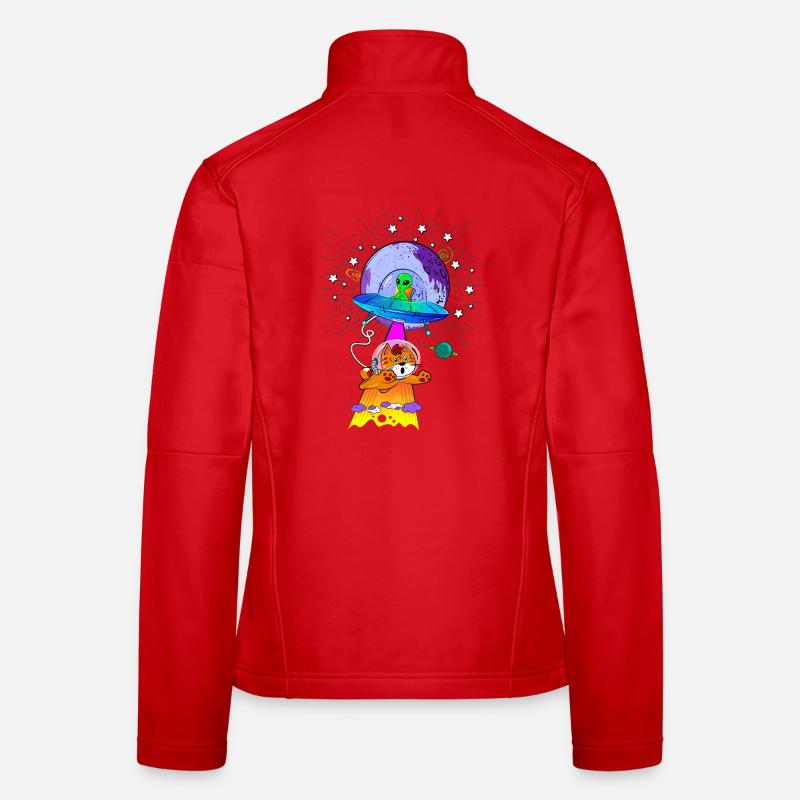Kosmische Katzen-UFO-Abenteuer Frauen Softshelljacke