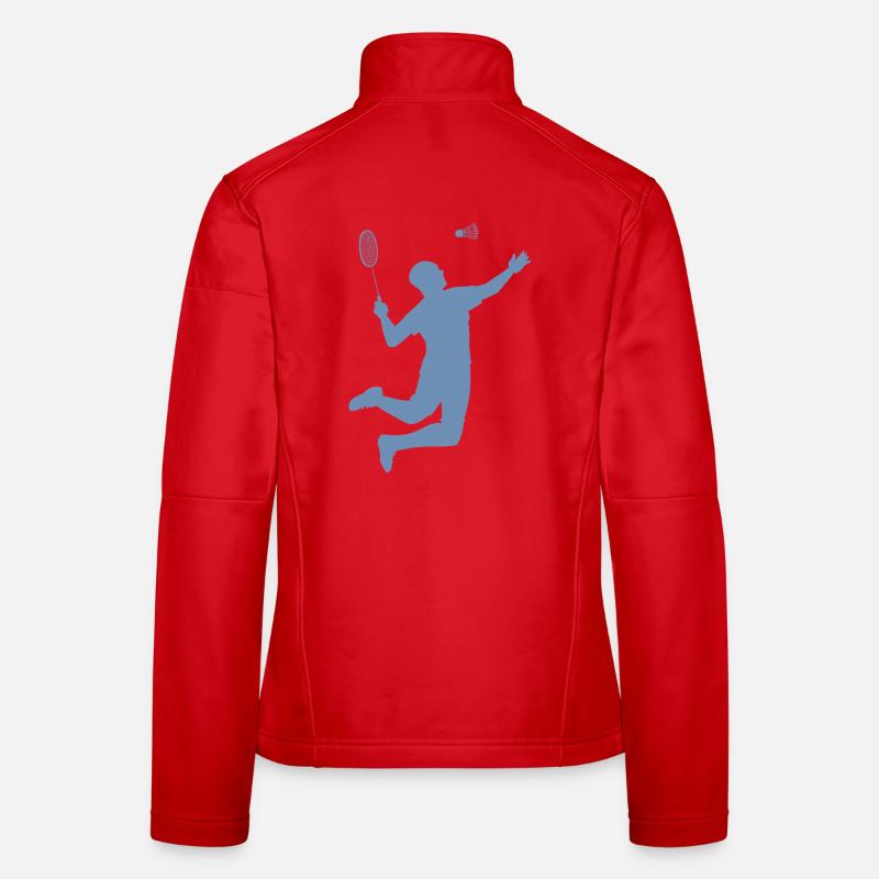 Conception minimaliste de silhouettes de badminton Veste en tissu softshell Femme