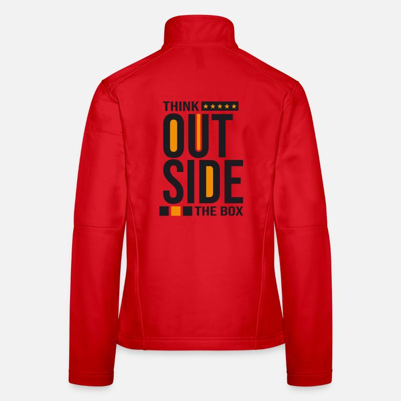 Think Outside the Box –Kreatives Mindset Statement Veste en tissu softshell Femme