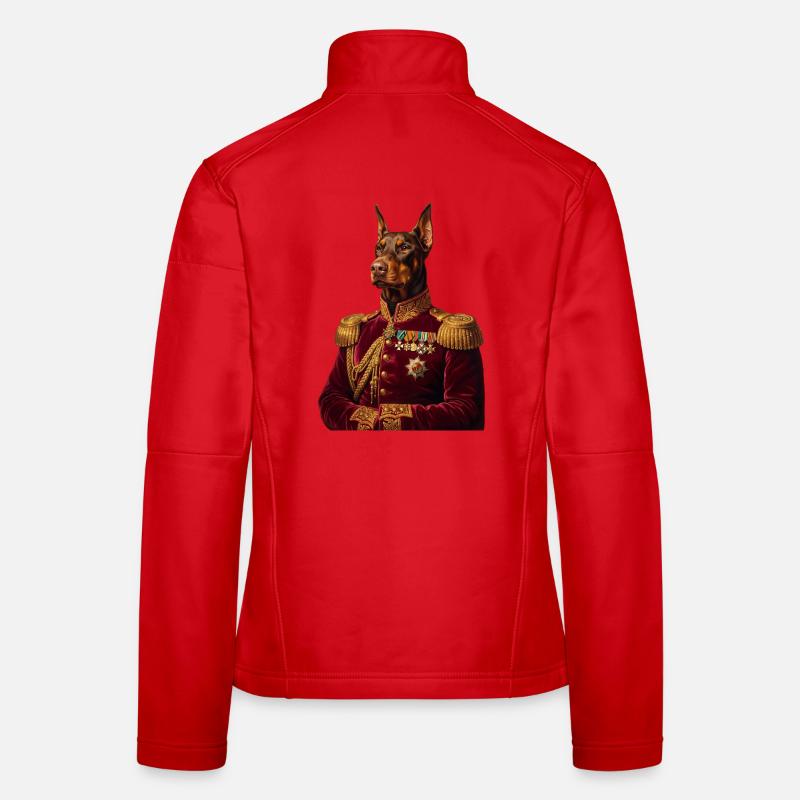 Dobermann Portrait: Der Königliche General Frauen Softshelljacke