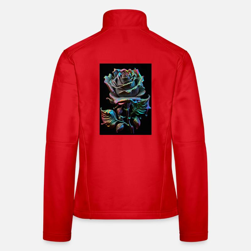 Rainbow Rose Metallic Veste en tissu softshell Femme