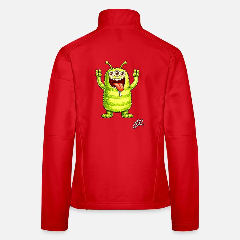 Neon monster three eyes cheerful - Women's Softshell Jacket - red