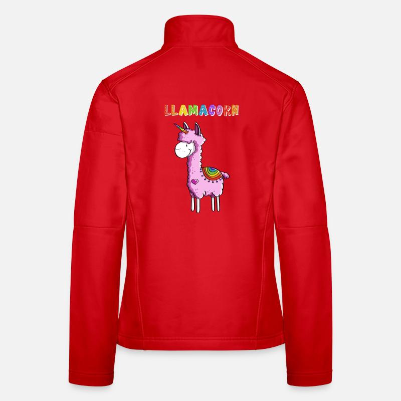 Llamacorn - Lama Einhorn - Comic - Fun Geschenk Frauen Softshelljacke
