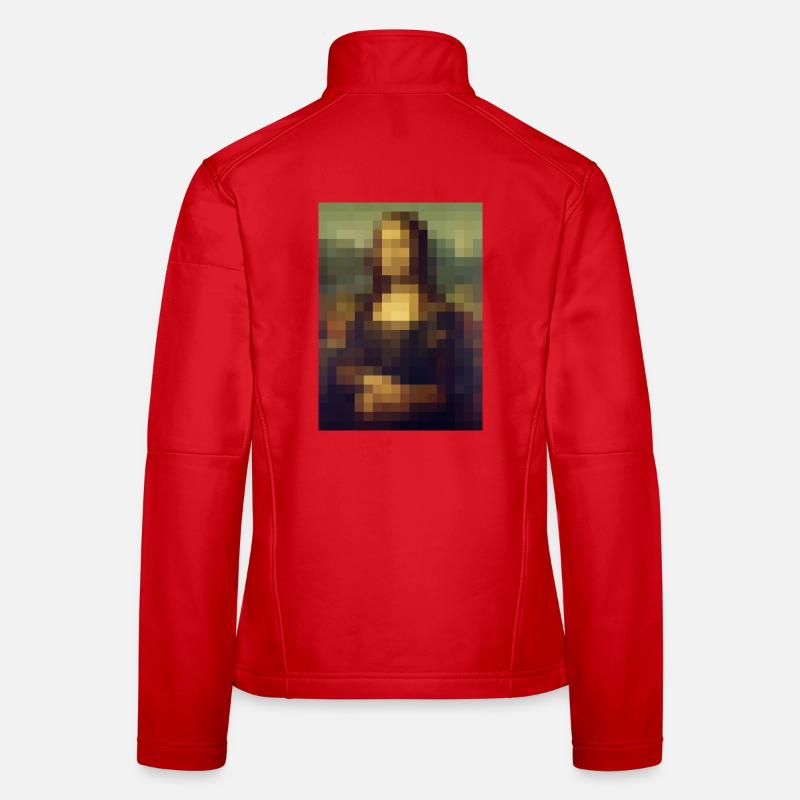 Mona Lisa 8-Bit Pixel Gemälde Leonardo da Vinci Frauen Softshelljacke