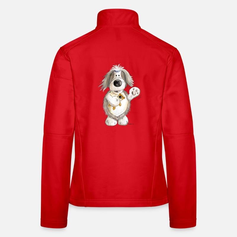 Beardie mit Teddy Frauen Softshelljacke