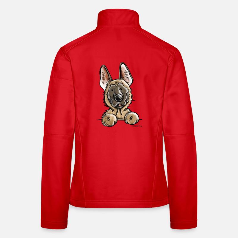 Neugieriger Malinois Frauen Softshelljacke