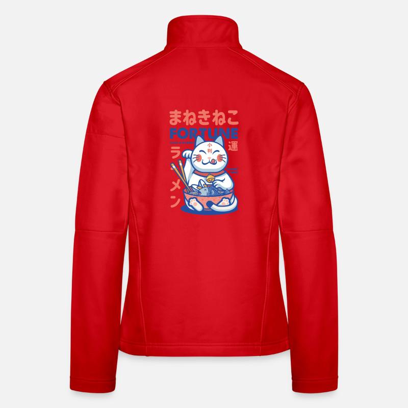 Maneki Neko Fortune Ramen - Women's Softshell Jacket - red