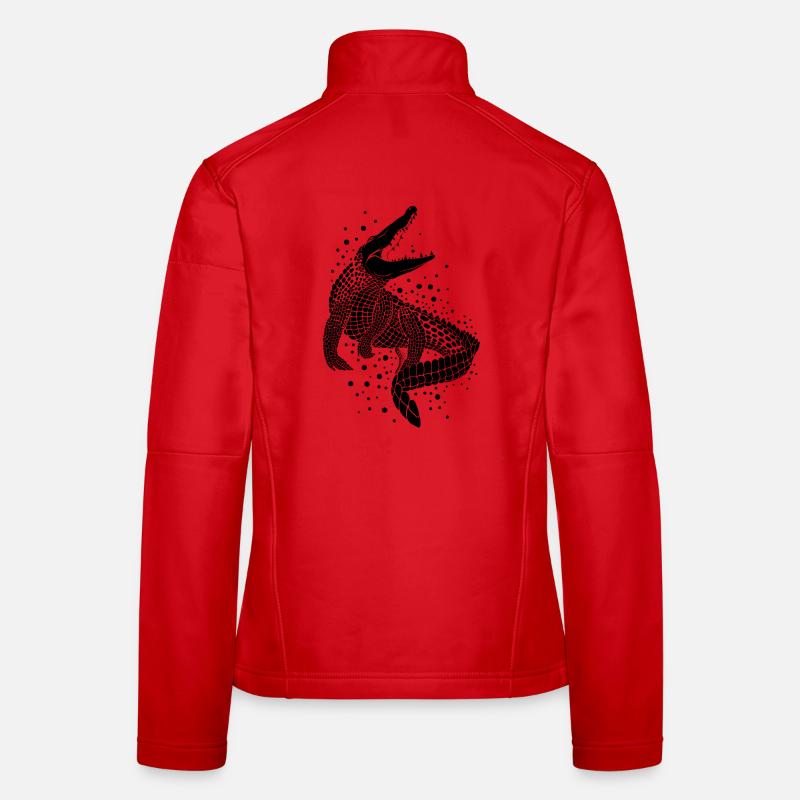 Silhouette de Crocodile - Frauen Softshelljacke - Rot