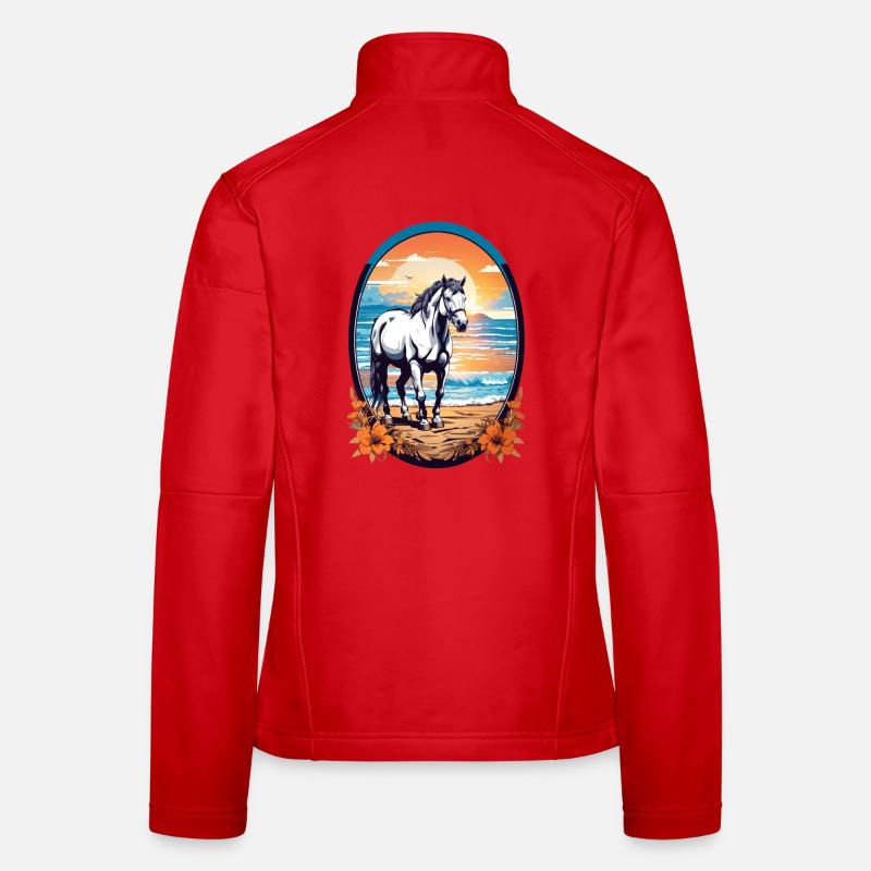 Pferd am Strand Frauen Softshelljacke