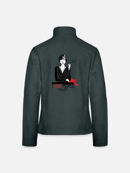 Menschenliebe - Frauen Softshelljacke - Rot - Hinten