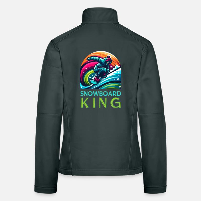 Vivid Snowboarding KIng Warrior Illustration Women's Softshell Jacket