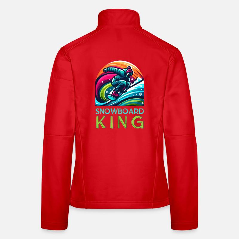 Lebendiges Snowboarden KIng Warrior Illustration Frauen Softshelljacke