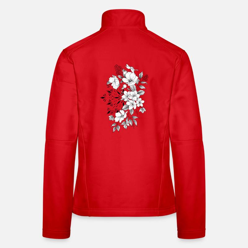 Kirsch-Mandala mit Blumenmuster Frauen Softshelljacke