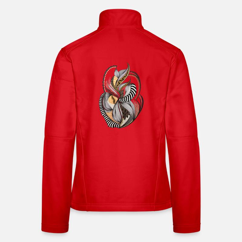Organic leaf pattern in gold and black Women's Softshell Jacket