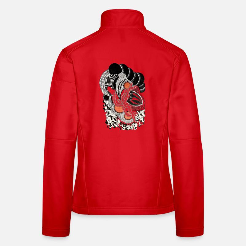Ornamental Black & White Pattern Women's Softshell Jacket