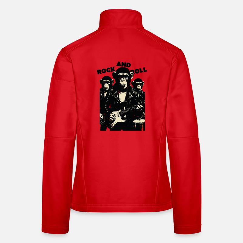 Rock and Roll Monkey band Women's Softshell Jacket