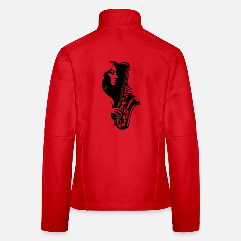 Woman with saxophone - Women's Softshell Jacket - red